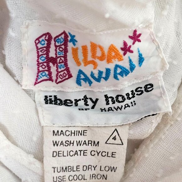 Hilda Hawaii 1970s Maxi Dres Vintage Sleeveless Floral Maxi Ruffle White Bib S - Picture 5 of 11